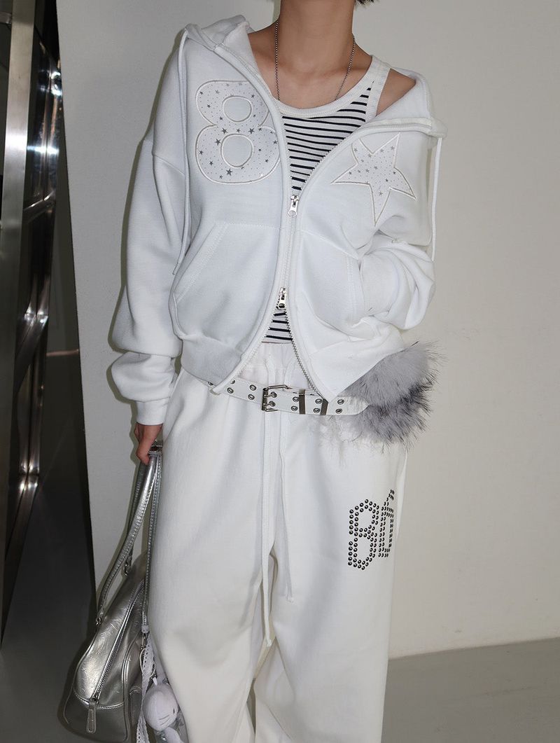 Star Patch Hoodie Zip-Up