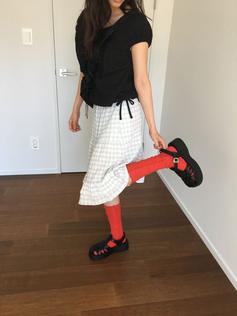 Popping Tencel Knee Socks (4color)