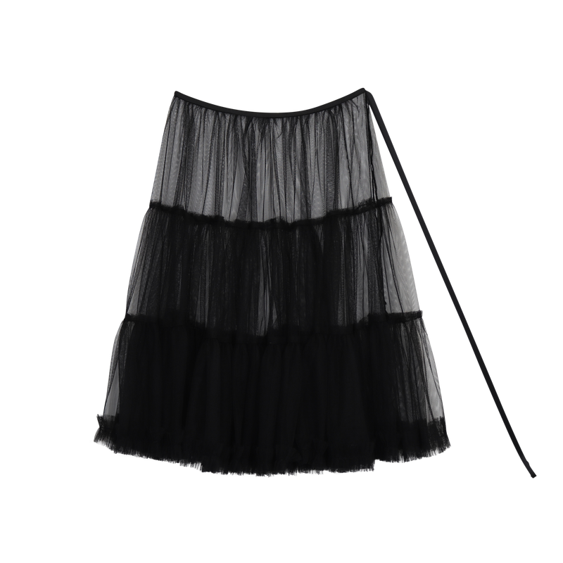 MIST MESH SHIRRING SKIRT