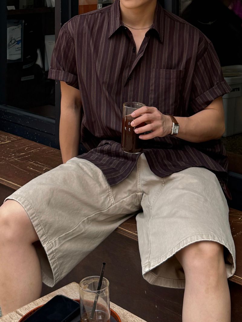 Dying double carpenter bermuda pants