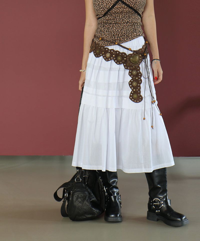 frill cancan midi skirt