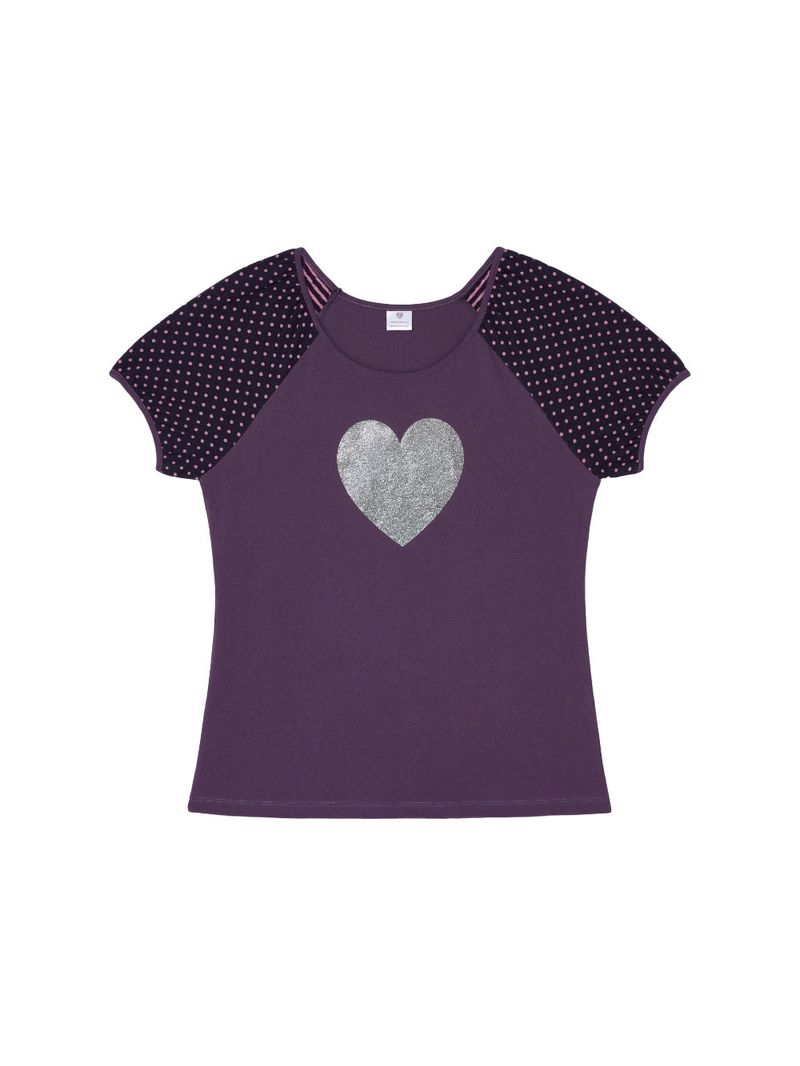 Isummerly（アイサマリー）の「Heart glitter T-shirt - Purple（Tops）」