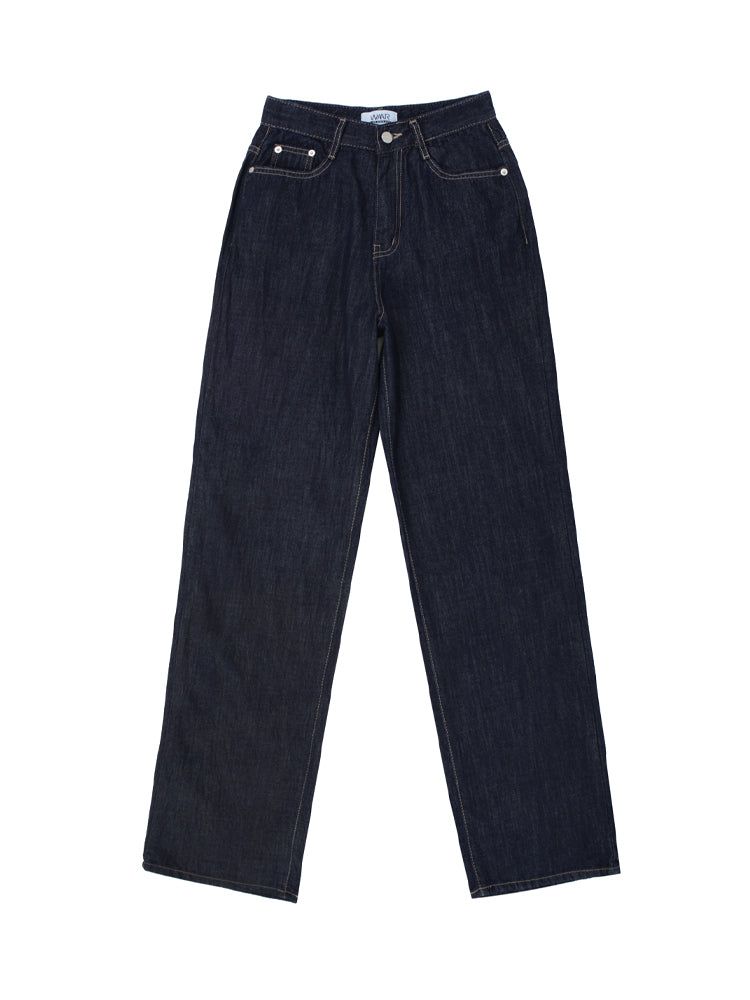 W1016 SUMMER WIDE DENIM PANTS_DEEP BLUE