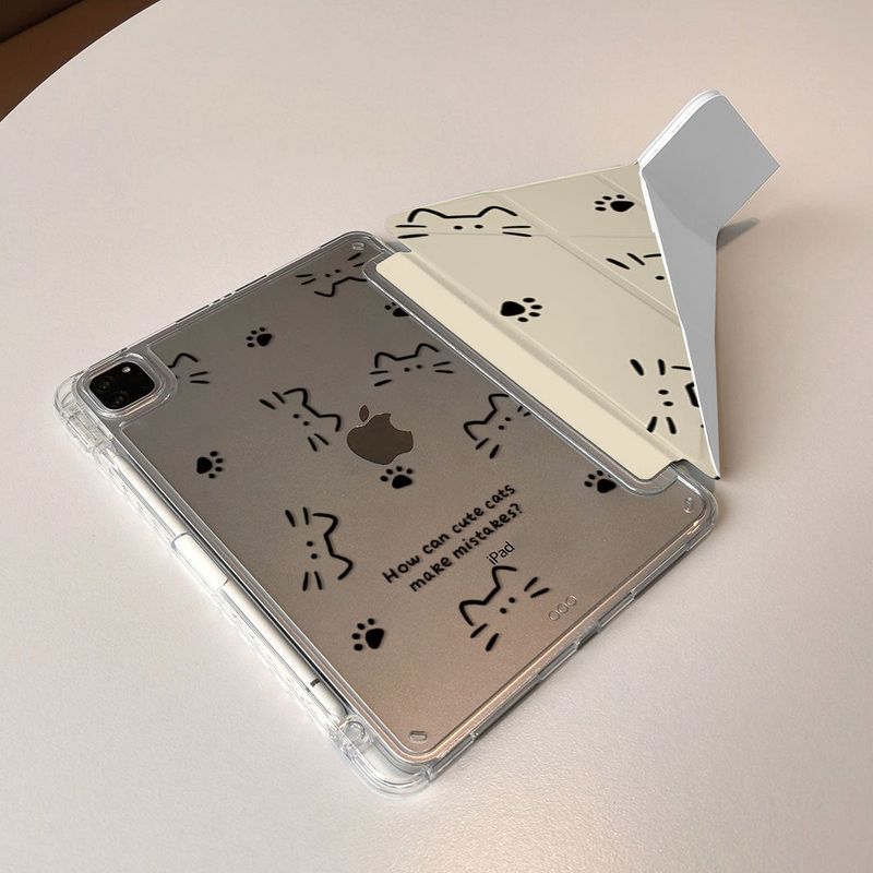 ミニマル ライン ドローイング キャット iPad ケース