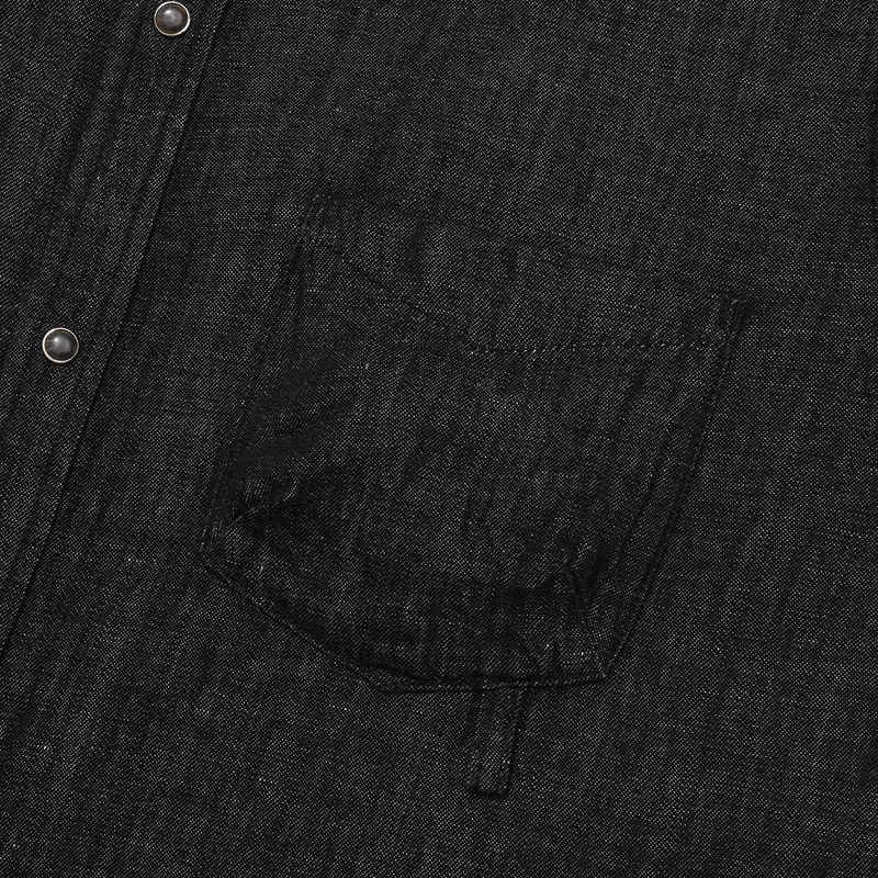 Western linen denim shirts / Black