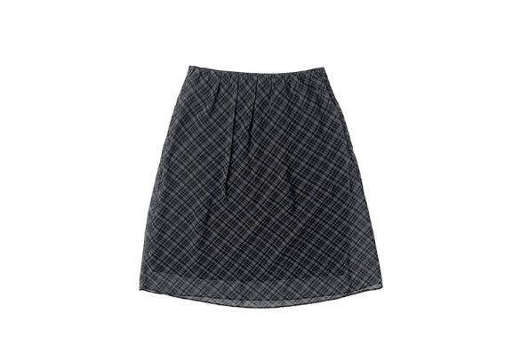 Conse Chiffon Check Midi Skirt