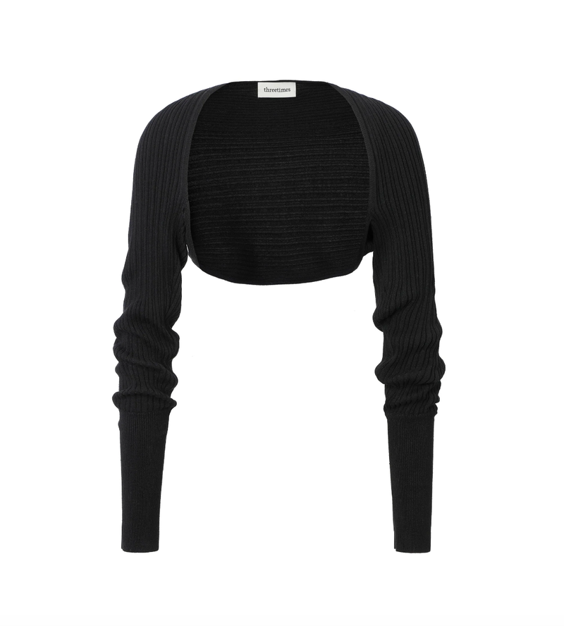 threetimes（スリータイムズ）の「Golgi cotton bolero - black （Tops）」