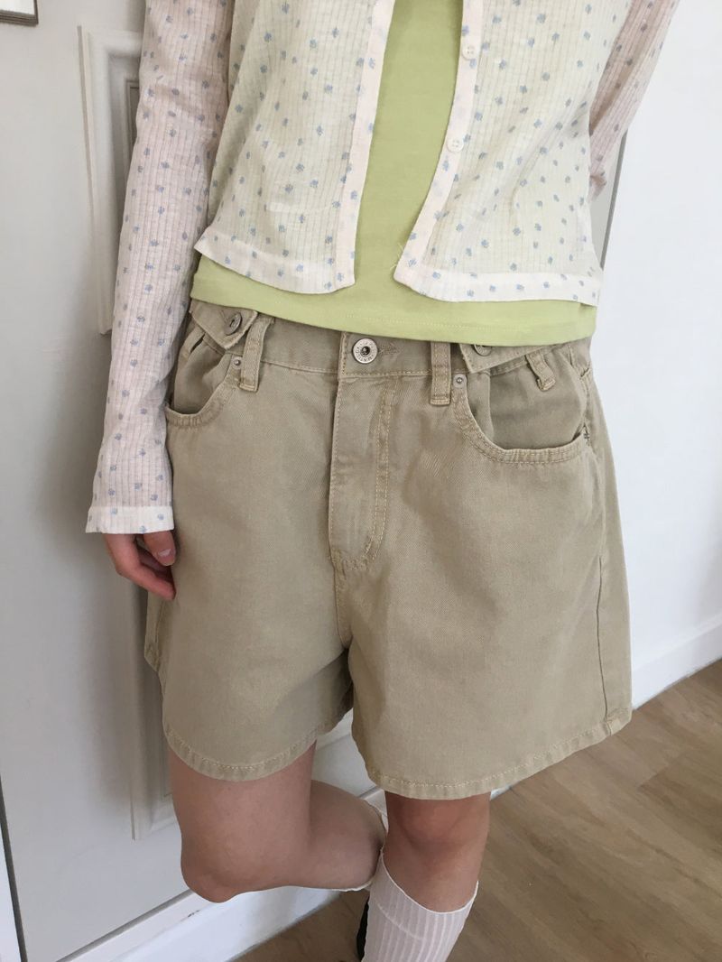 Cotton button shorts (3color)