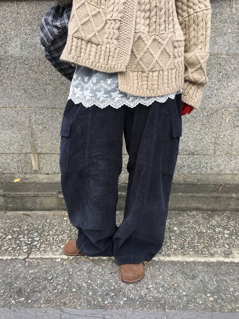 Corduroy Pintuck Cargo Pants (3color)