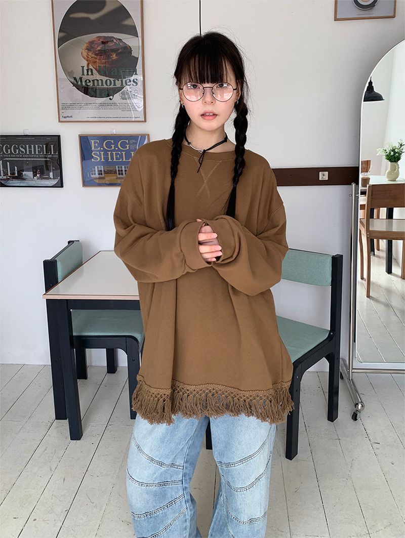 FRINGE TASSEL SWEAT SHIRT (3C)