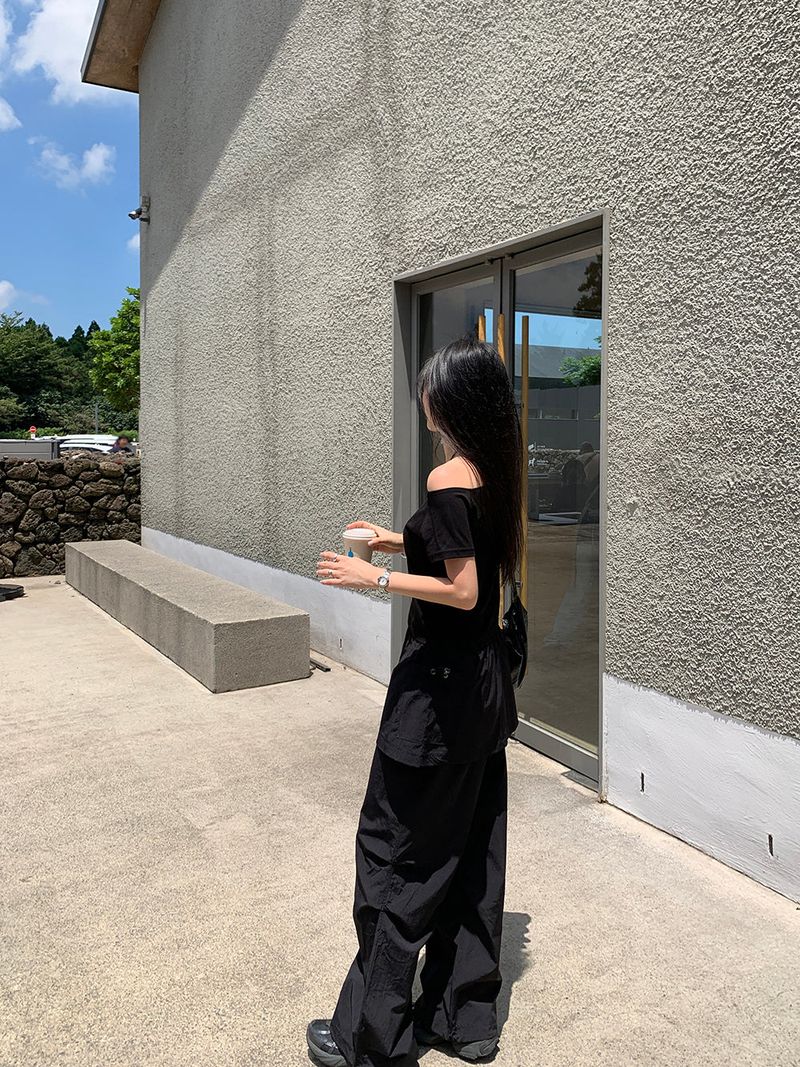 [MADE] Kaen Nylon Layered Skirt Banding Pants