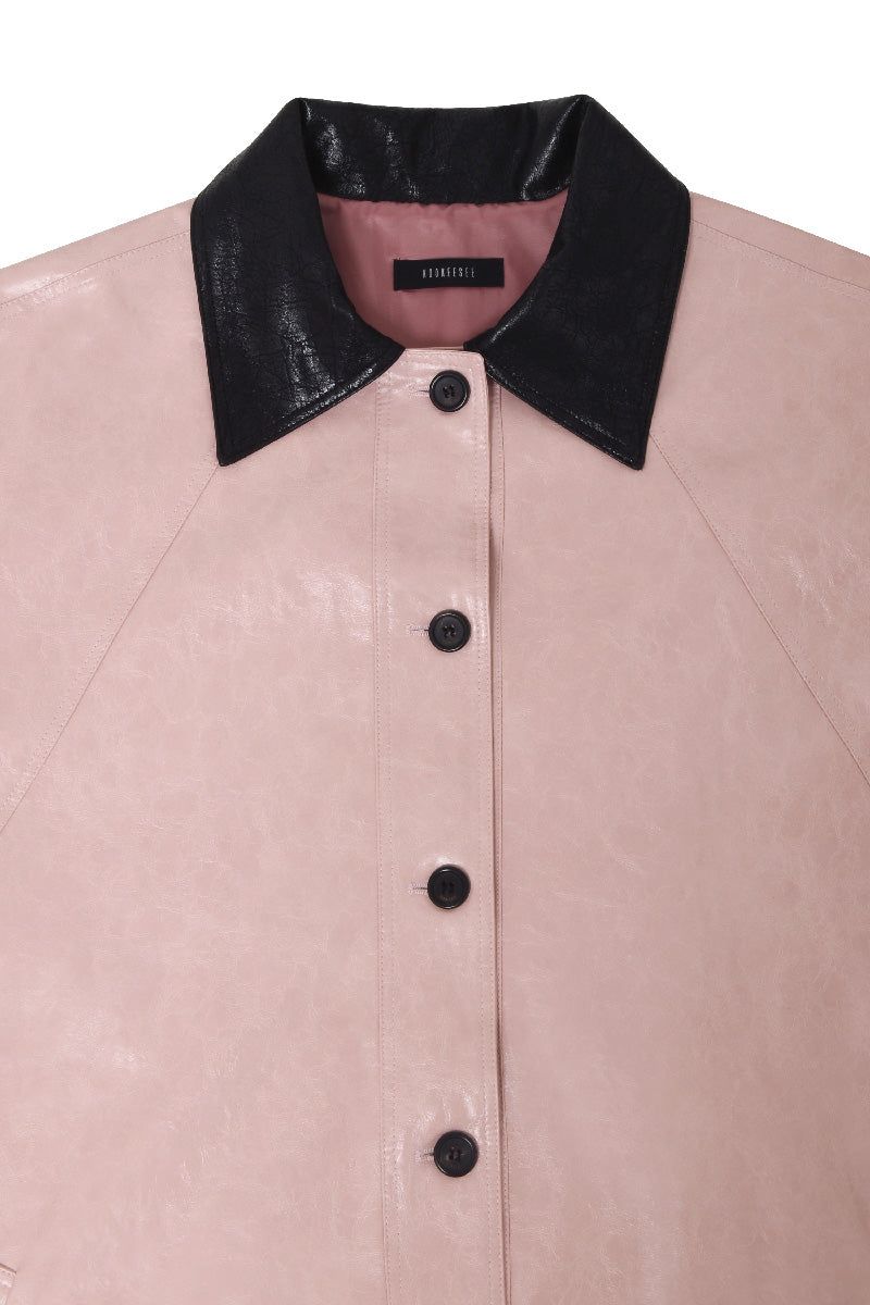 Eco Leather Half Jacket (pink)
