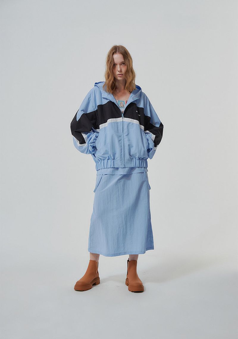 NYLON REVERSE LONG SKIRT (2 COLOR)