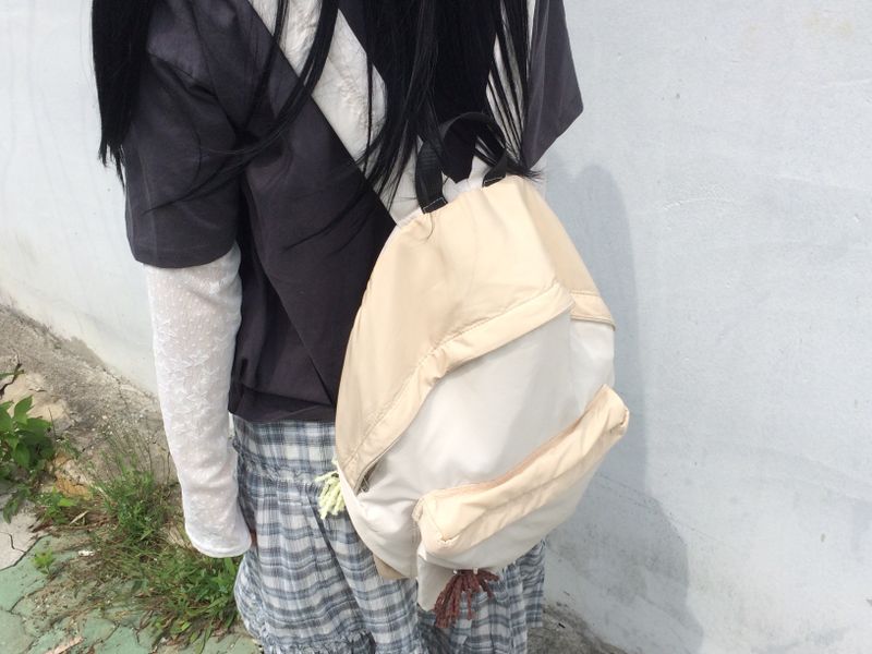 vintage two-tone backpack