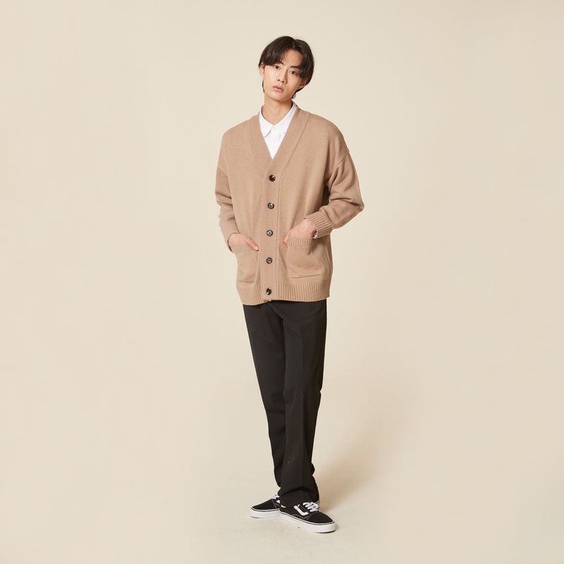 BASIC KNIT CARDIGAN_MOCHA