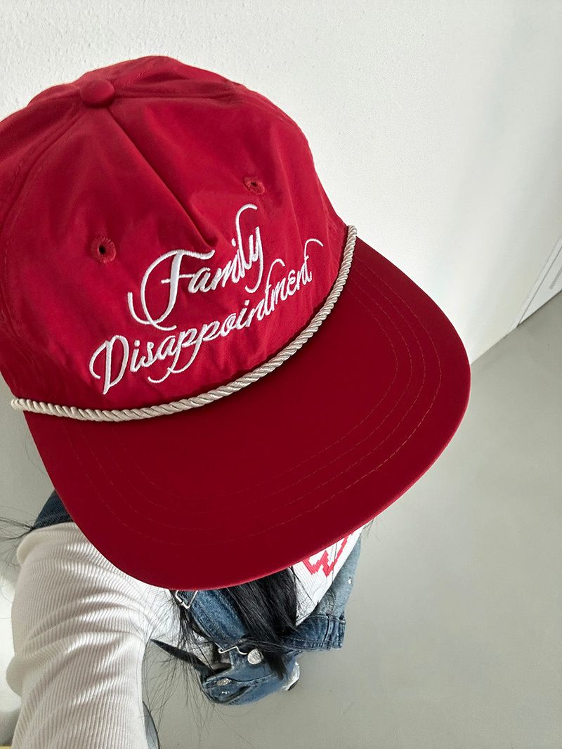 Red rope snapback ball cap