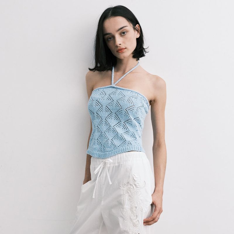 MIDNIGHT MOVE（ミッドナイトムーブ）の「knit top (sky blue)（Tops）」