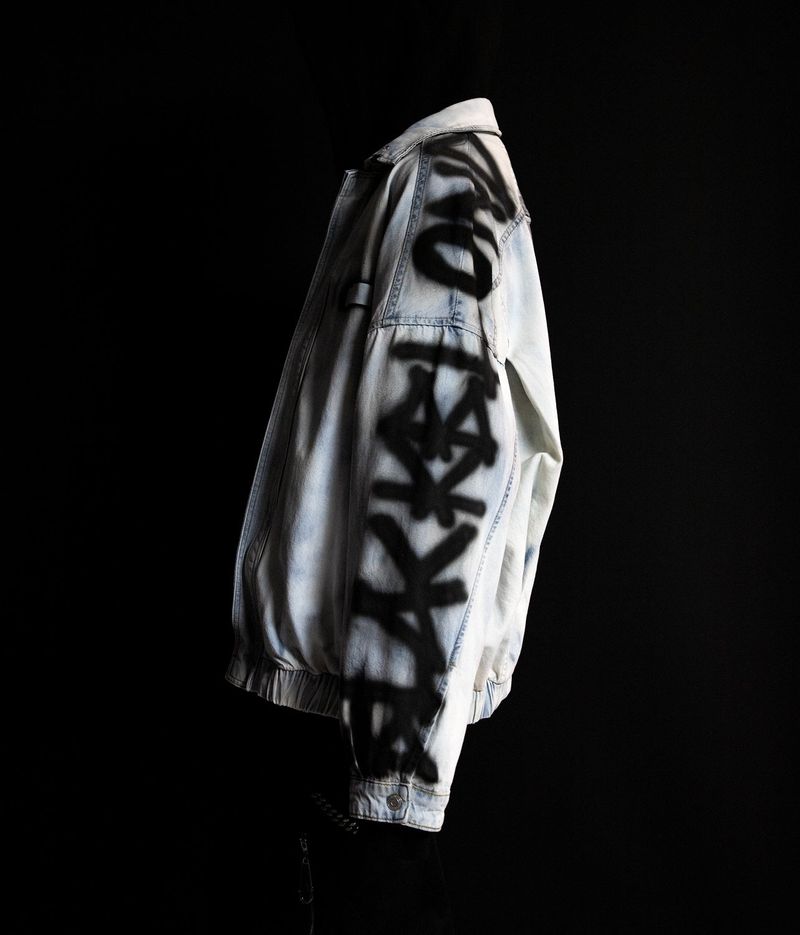 BBD Division Empty Logo Zip Up Denim Jacket (Blue)