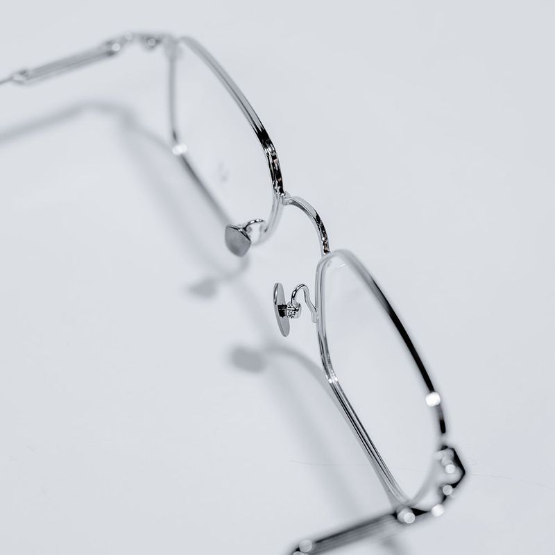 Knouun Square titanium glasses CODE. 102. D Silver