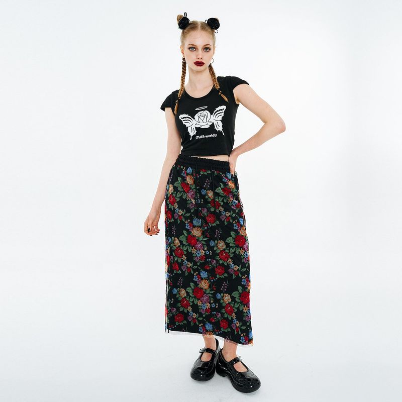 Rose Butterfly T-shirt [Black]