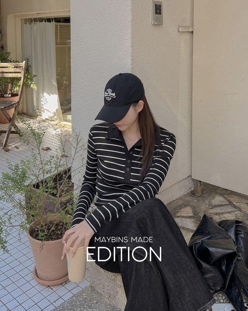 MAYBINS（メイビンス）の「【MADE】Striped long sleeve T-shirt（Tops）」