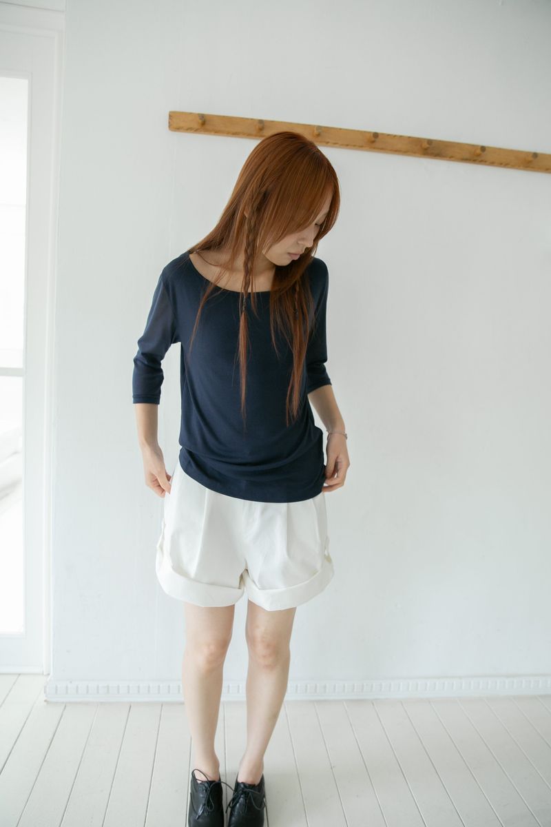 cotton roll-up half pants(3colors)