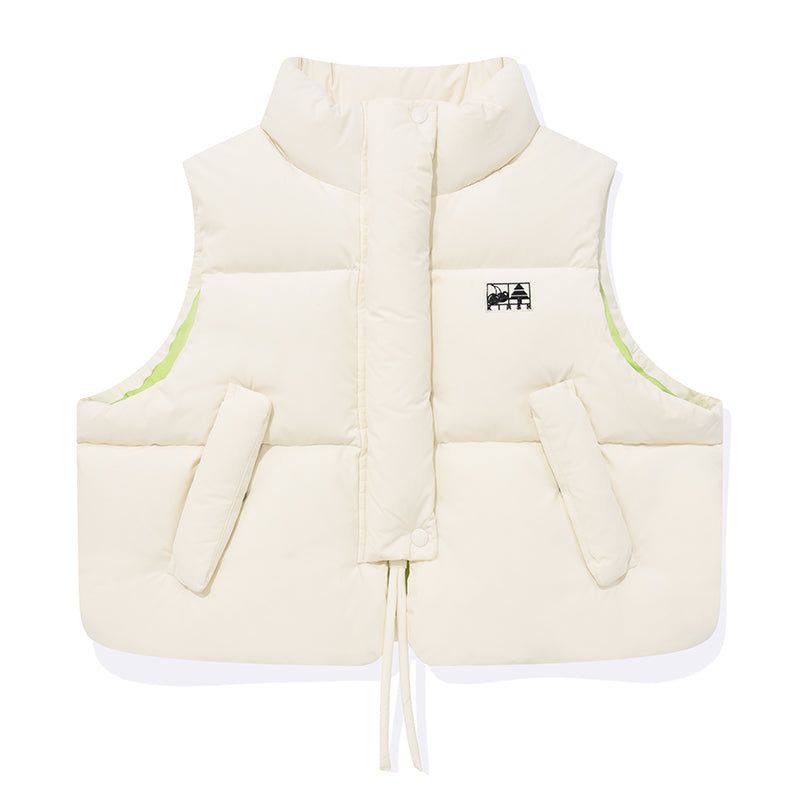 CHERRY CROP STRING DOWN VEST [IVORY]