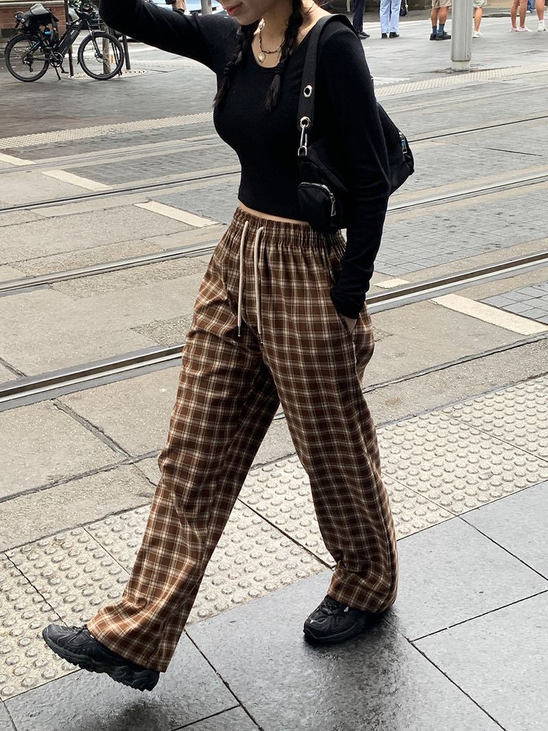 [MADE] Vino Checkered Banded Waist Pants