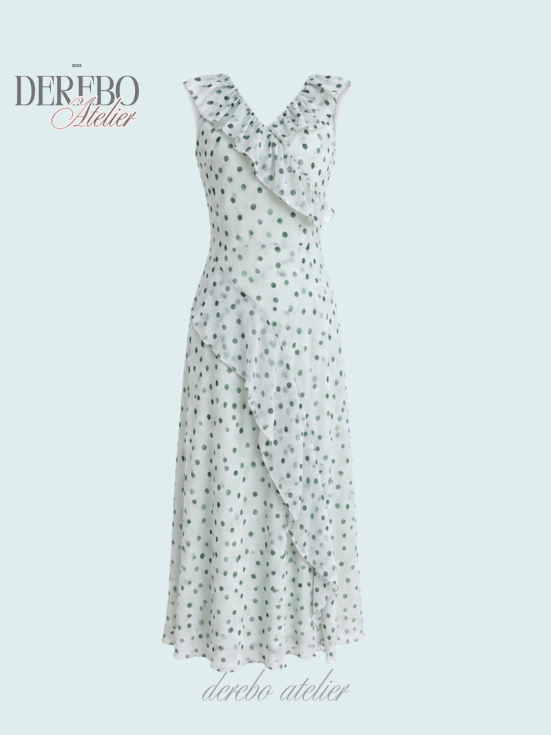 Mint Soufflé Frill Long Dress