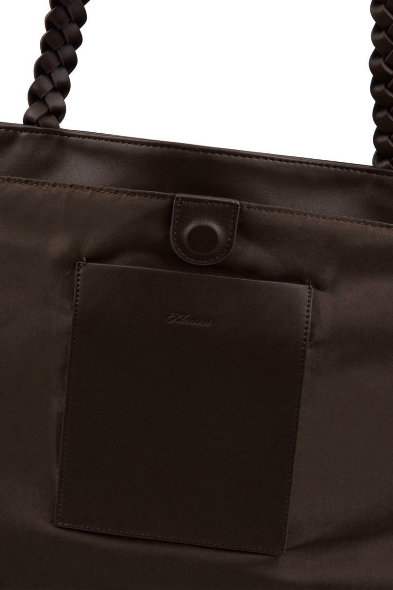 09 Numbering Leather Bag, Dark Brown