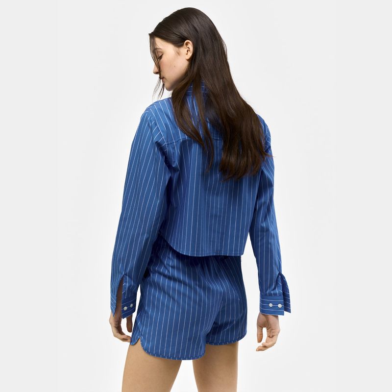 STRIPED POPLIN SHIRTS SET_BLUE