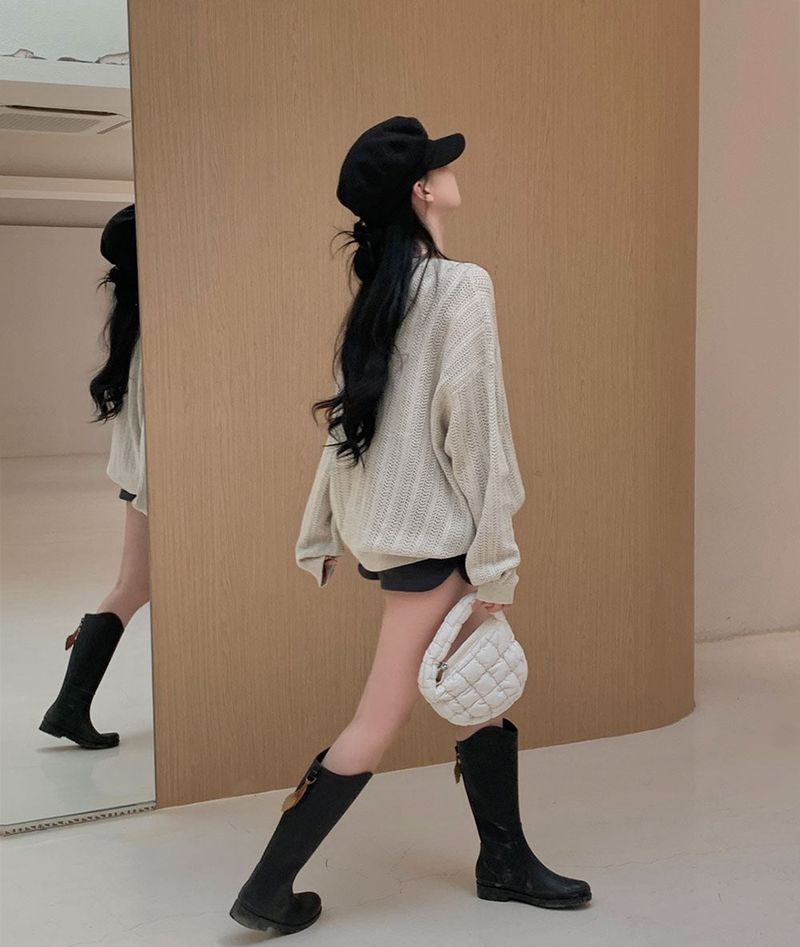 [Bellide made] Caramel Loose Fit Long Round Knitwear