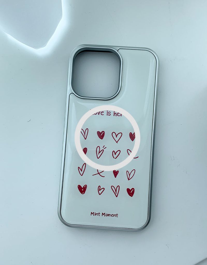  [MADE]ラブ シルバーエポキシ MagSafe iPhoneケース