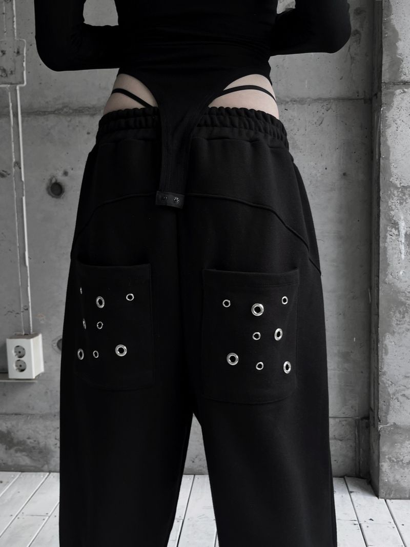 eyelet punching wide pants (2color)