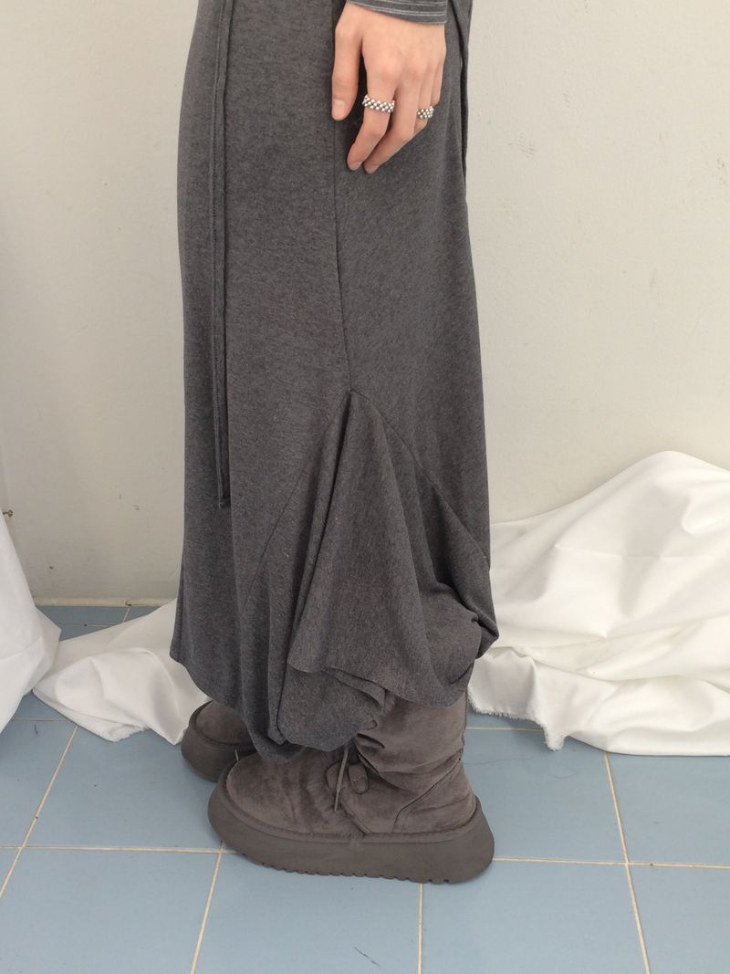 double-strap draped long dress