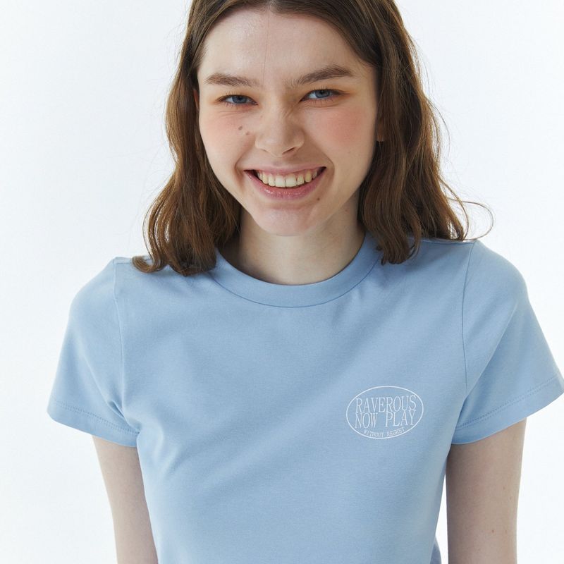 Shape Logo Slim Span T-Shirt Sky Blue