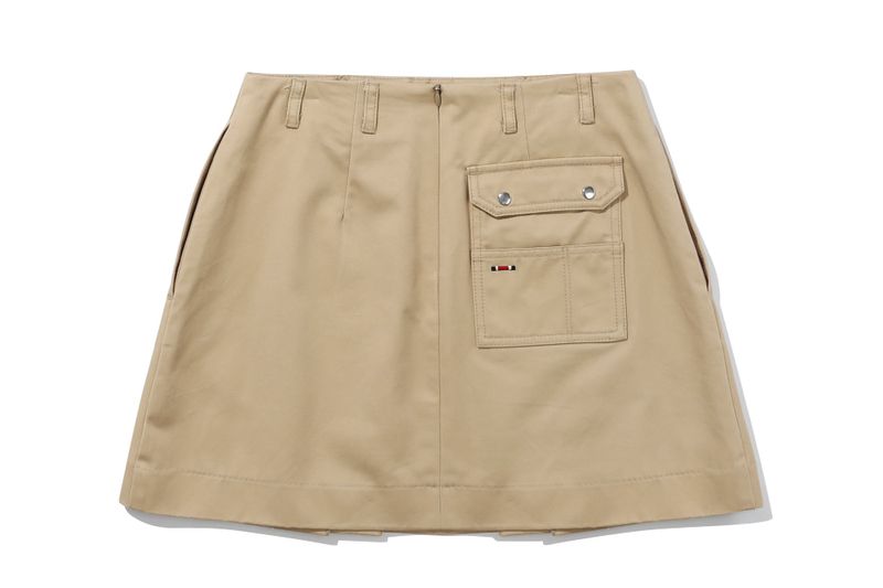 COTTON LOW RISE KILT SKIRT