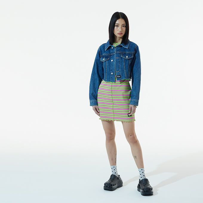 ANDTHEOTHER(アンドジアザー)の「GREEN MULTI COLOR INTERLOCK DRESS(Dresses)」