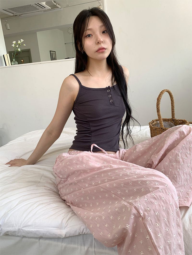 SIDE SHIRRING BUTTON SLEEVELESS (3C)
