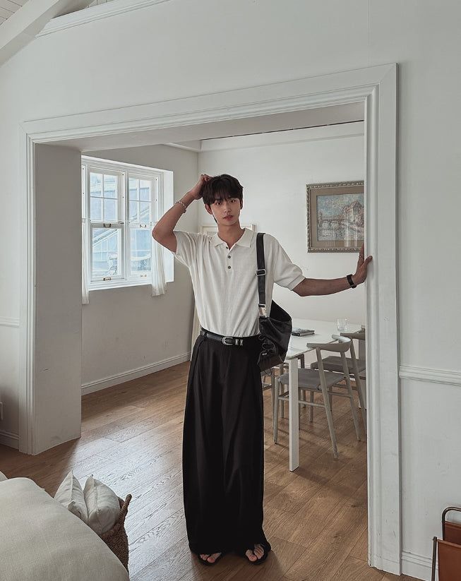 Summer Cooling Deep-Tuck Wide Slacks