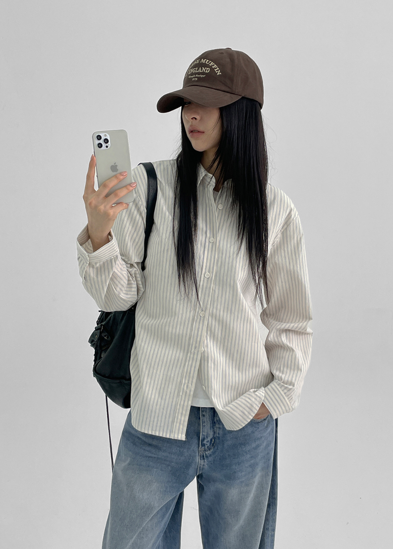 BLACKUP（ブラックアップ）の「[MADE] Jelloun Loose Fit Striped Shirt（Tops）」