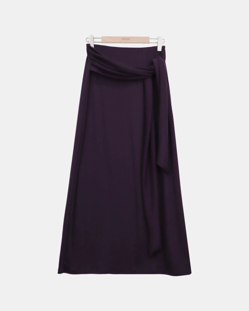 Erion Tie Shirred Long Skirt