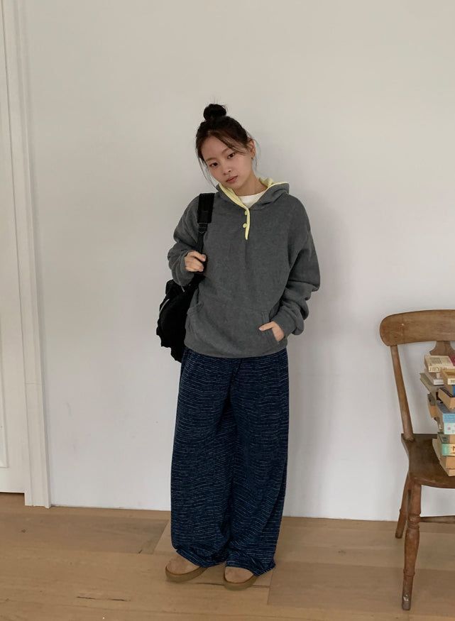 Kinples Color Matching Brushed Hoodie