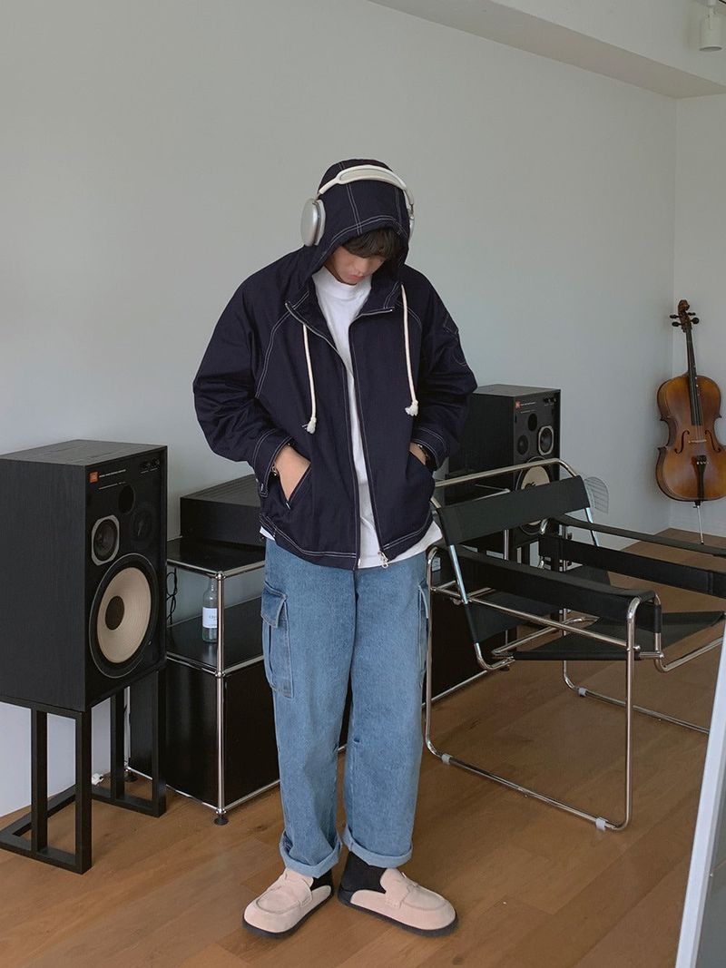ASCLO Washed Denim Cargo Pants