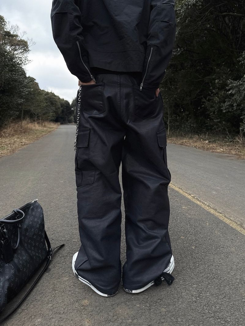 Bisque carbon coated cargo pants