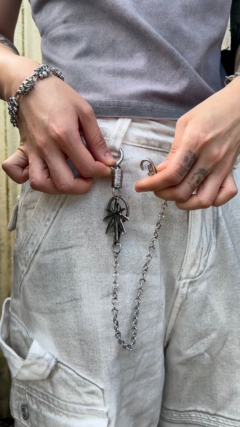 Weed Charm Hook Layered Keychain