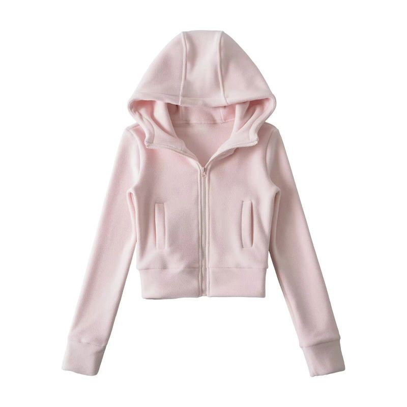 Emily Soft Crop Hoodie Zip-Up