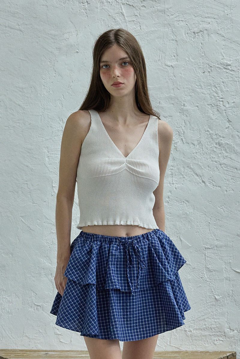 WITHOUTSUMMER(ウィズアウトサマー)の「Lily frill sleeveless knit_ivory(Tops)」