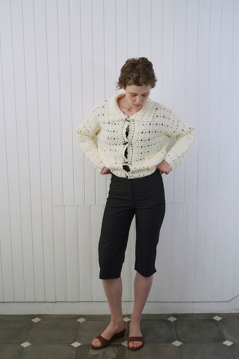 Loom crochet cardigan