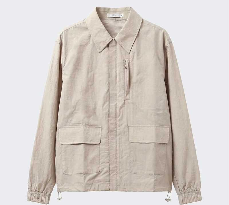 Lightweight Collared Windbreaker Light Beige